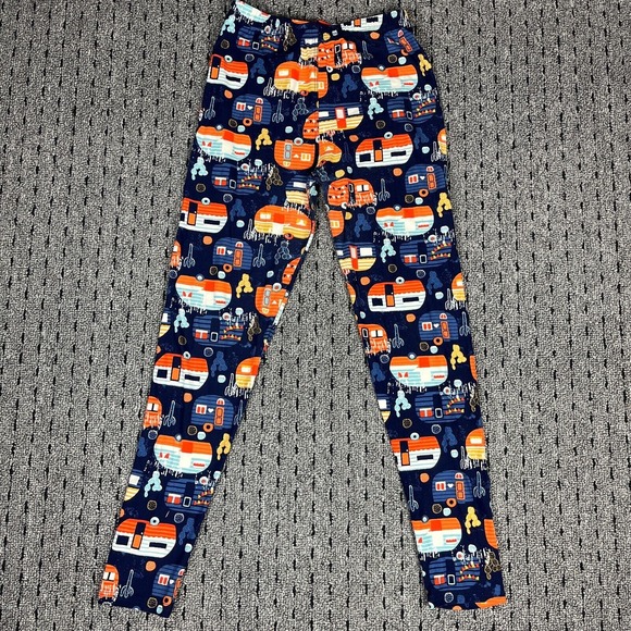 Camping Leggings‎ Womens Trailer Pattern Multi-Color Stretch Soft Comfortable - Picture 1 of 6